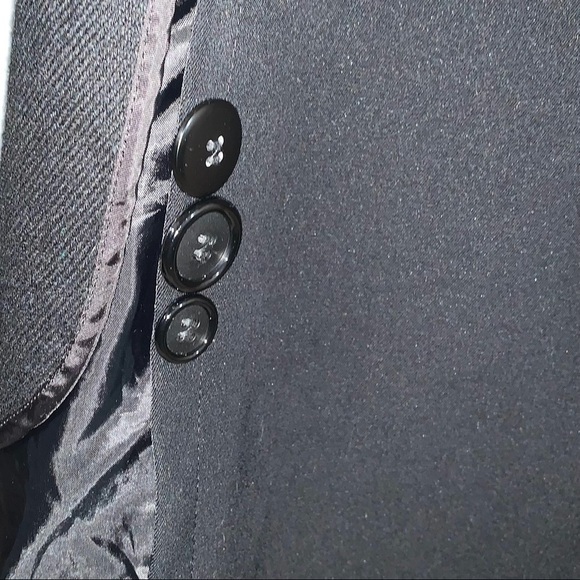 Jacqueline Ferrar size L black double breasted button front vintage trench coat - Picture 14 of 16